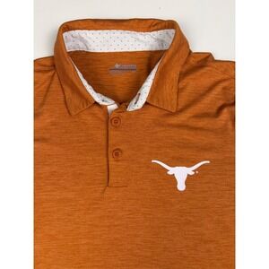 Columbia Texas Longhorns Collared Polo Shirt Mens Small Burnt Orange  Loose Fit